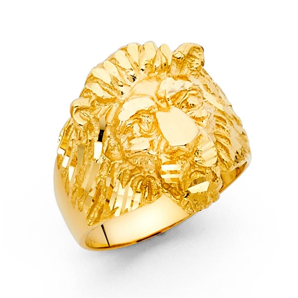 14K Yellow Gold CZ Men's Ring